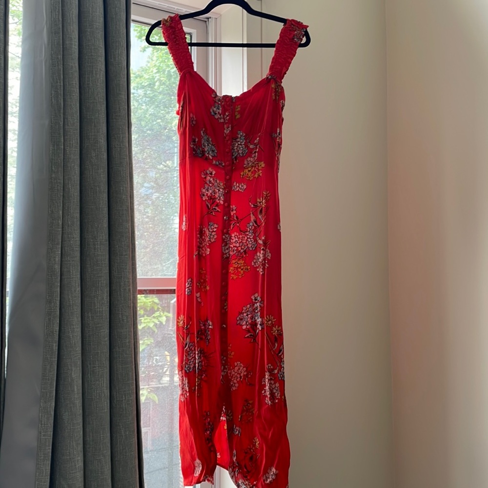 Red summer maxi dress